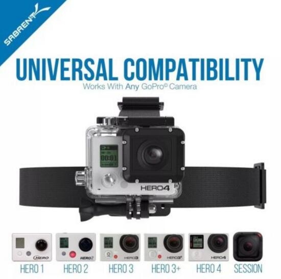GoPro Compatible Head Strap Mount for Hero 3+ Hero 3 Hero 2 Hero 1