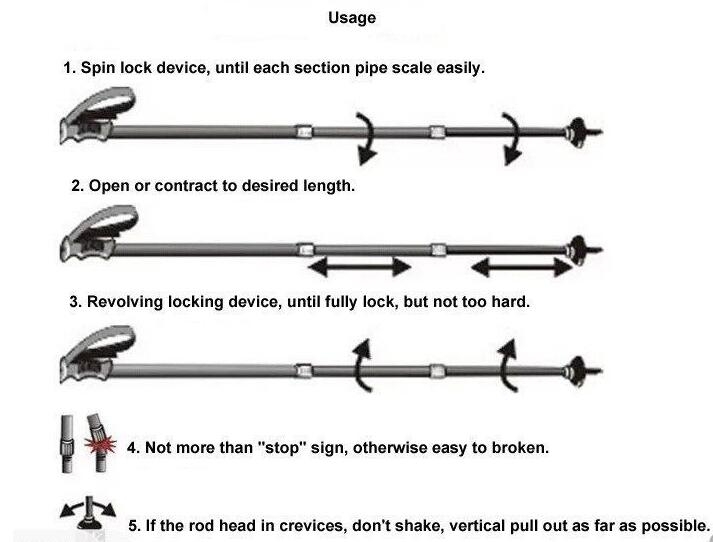 Walking Pole Trekking Stick Cane Anti-Shock Hiking Stick Walking Pole Trekking Stick Cane Anti-Shock Hiking Stick