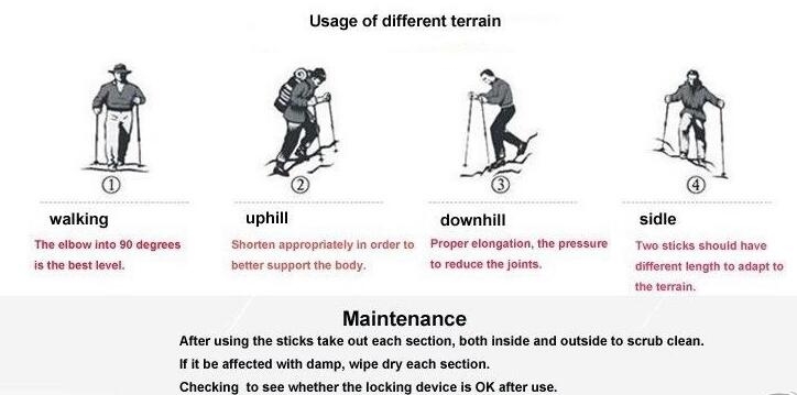 Walking Pole Trekking Stick Cane Anti-Shock Hiking Stick Walking Pole Trekking Stick Cane Anti-Shock Hiking Stick