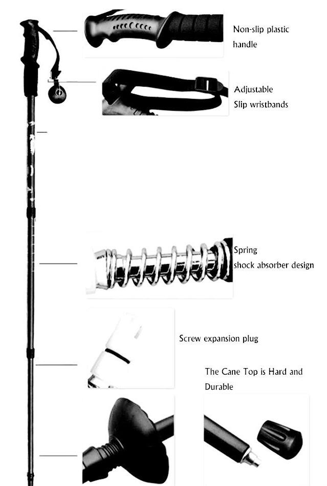 Walking Pole Trekking Stick Cane Anti-Shock Hiking Stick Walking Pole Trekking Stick Cane Anti-Shock Hiking Stick