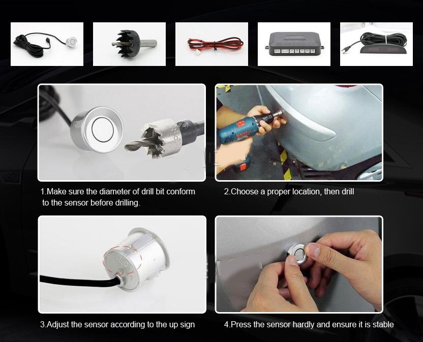 Reversing radar Car reverse Parking 4 Sensors Reversing radar Car reverse Parking 4 Sensors