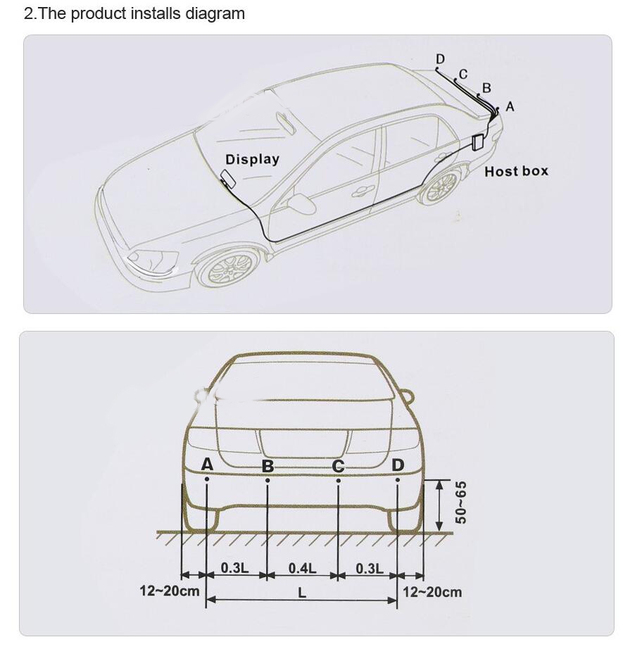 Reversing radar Car reverse Parking 4 Sensors Reversing radar Car reverse Parking 4 Sensors