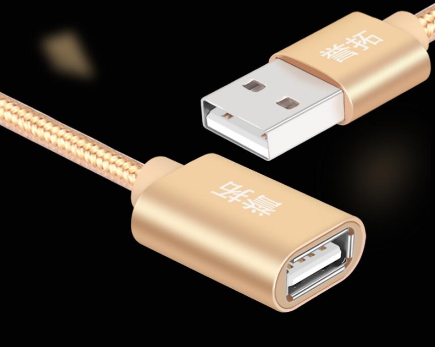 USB Data Repeater Male to Female Extension Cable Nylon Fabric Braised