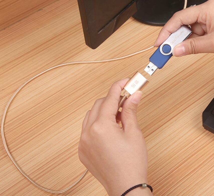 USB Data Repeater Male to Female Extension Cable Nylon Fabric Braised