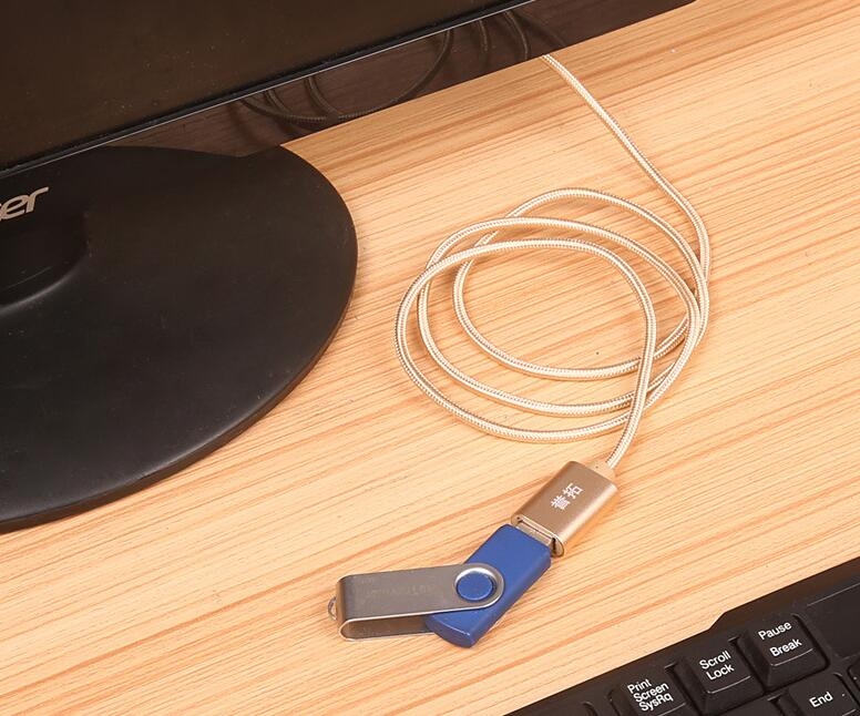 USB Data Repeater Male to Female Extension Cable Nylon Fabric Braised