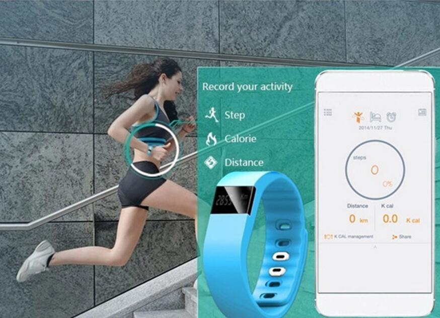 TW64 Bluetooth Bracelet Sport Watch Step Calorie Fitness Tracker Pedometer