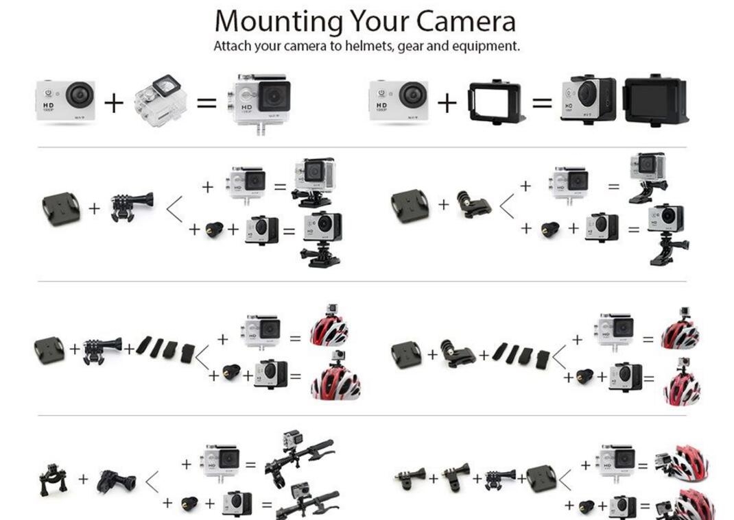 Action Camera 30M Waterproof Camcorders HD 1080P