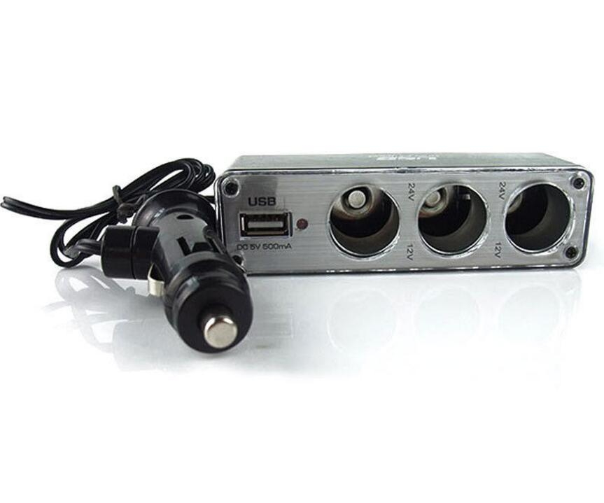 Car Cigarette Lighter Multi Socket Splitter 3 Way USB Charger Port