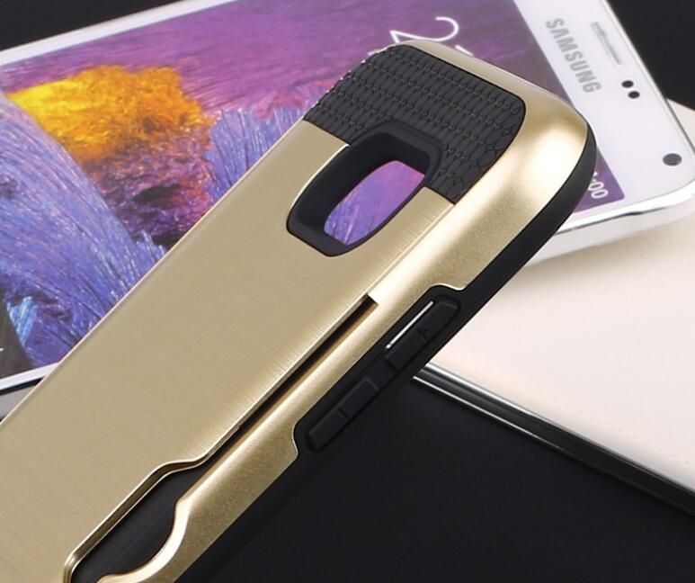 Galaxy A7 2017 impact proof hybrid case card clip Brushed Metal Texture Galaxy A7 2017 impact proof hybrid case card clip Brushed Metal Texture
