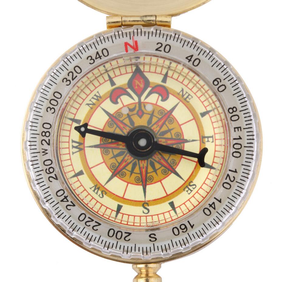 Gold mini Portable Pocket Navigation Compass for Camping Hiking Outdoor Sports