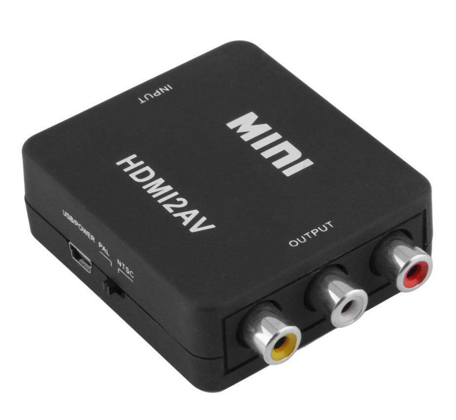 Mini 1080P HDMI to RCA Audio Video AV CVBS Adapter Converter For HDTV Black