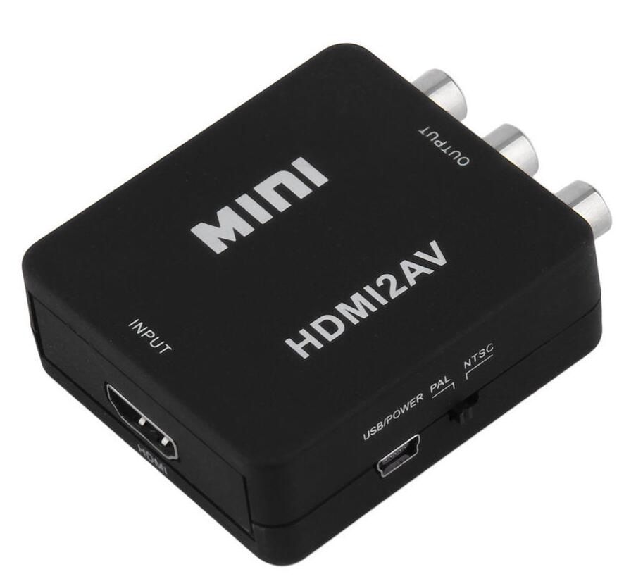 Mini 1080P HDMI to RCA Audio Video AV CVBS Adapter Converter For HDTV Black