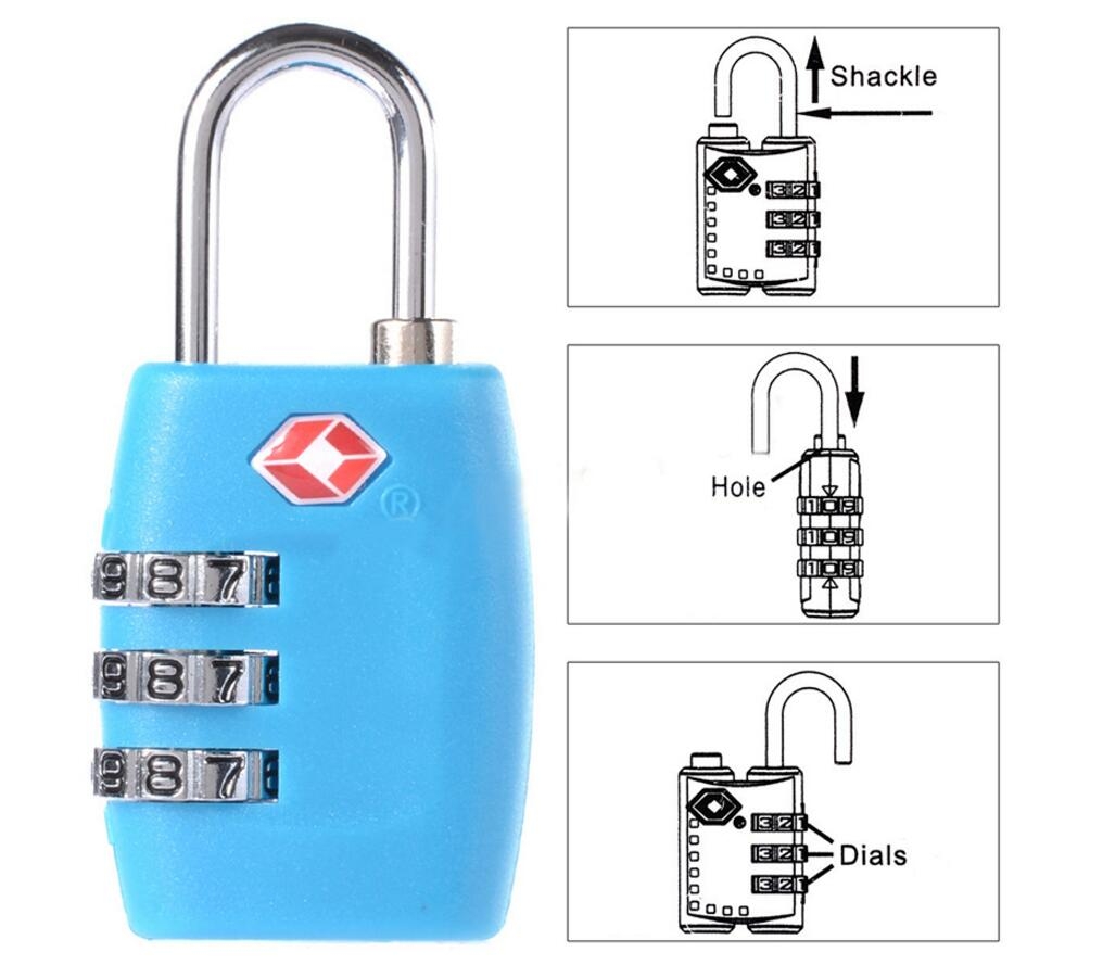 TSA Resettable 3 Digit Combination Lock Travel Luggage Suitcase Lock Padlock