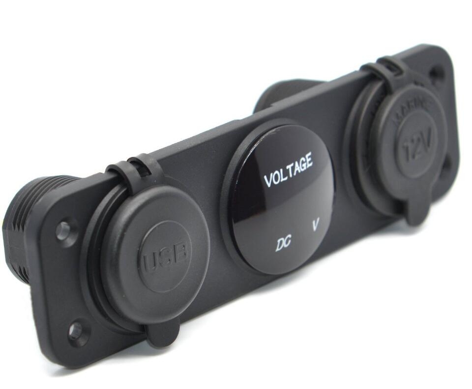 USB Voltmeter lighter socket 12V panel Cigarette Lighter Outlet Socket Panel USB Voltmeter lighter socket 12V panel Cigarette Lighter Outlet Socket Panel