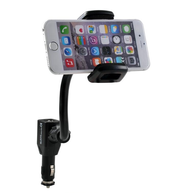 Car Charger Mount Holder for Cell Phone with 2 Dual USB Port Car Charger Mount Holder for Cell Phone with 2 Dual USB Port