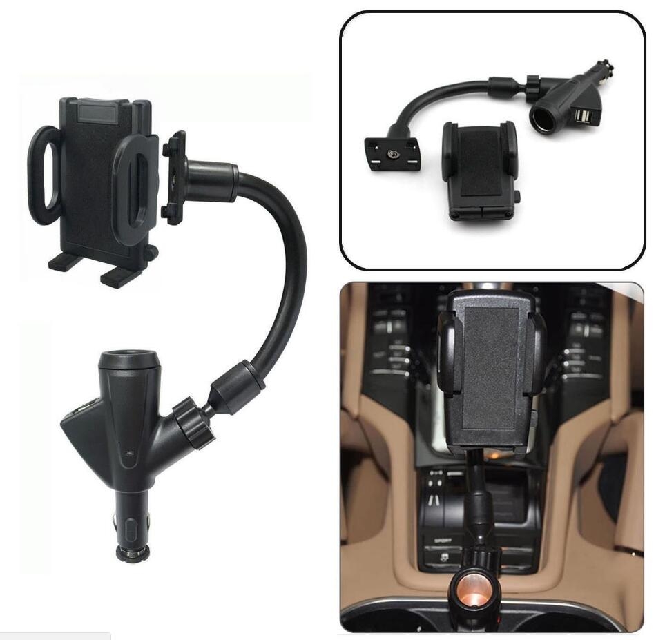 Car Charger Mount Holder for Cell Phone with 2 Dual USB Port Car Charger Mount Holder for Cell Phone with 2 Dual USB Port
