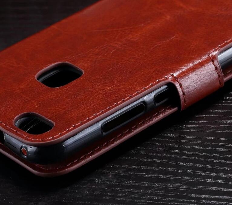 Huawei P10 Lite Vintage Fine Leather Wallet Case - Blue