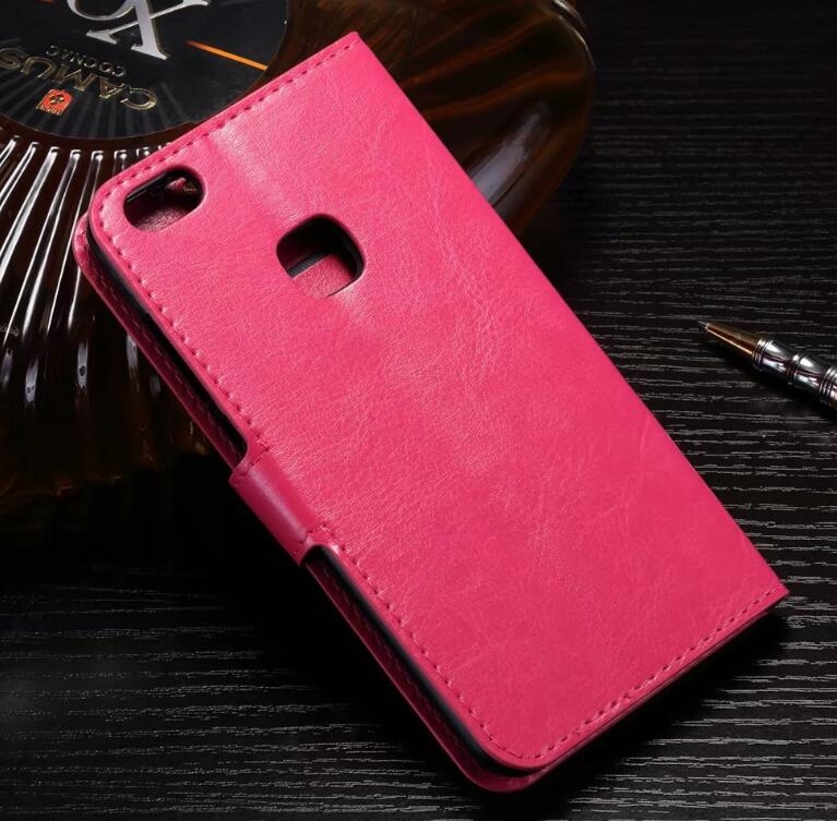 Huawei P10 Lite Vintage Fine Leather Wallet Case - Hot Pink