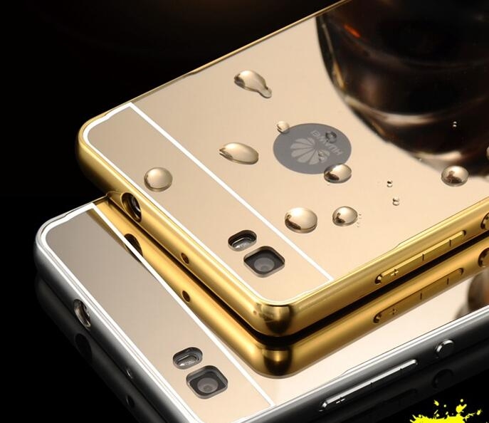 HUAWEI P8 case Slim Metal bumper with mirror back cover case