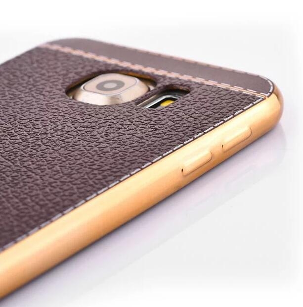 Galaxy S7 Edge Slim Bumper with back TPU Leather soft Case