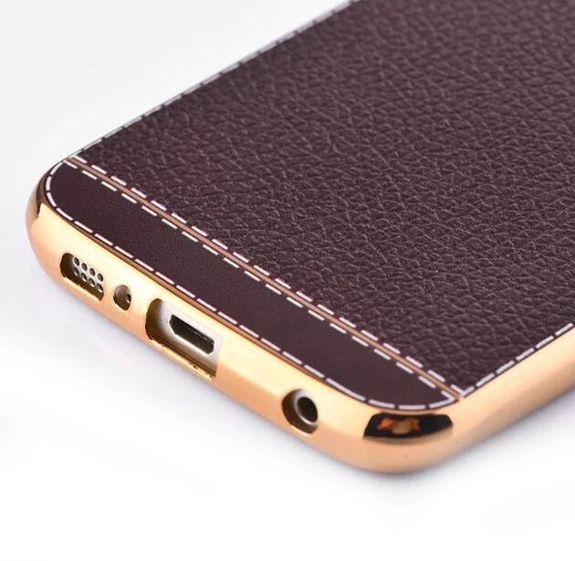 Galaxy S7 Edge Slim Bumper with back TPU Leather soft Case