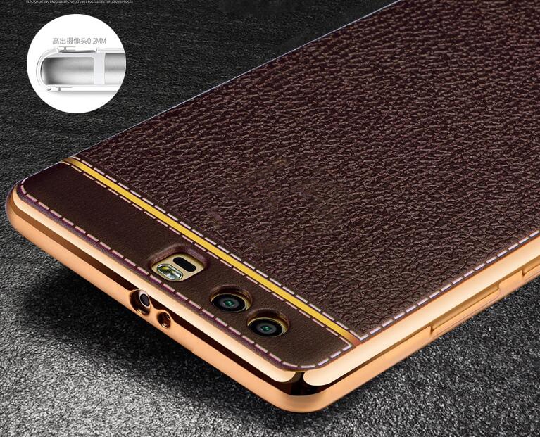 Huawei P10 Slim Bumper with back TPU Leather soft Case