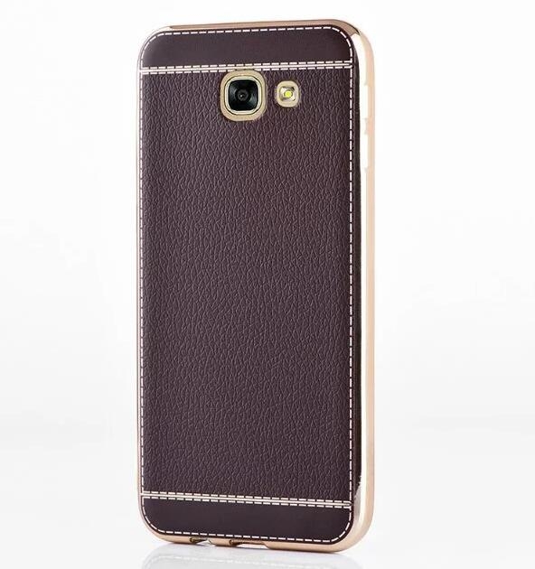 Galaxy A7 2017 Slim Bumper with back TPU Leather soft Case