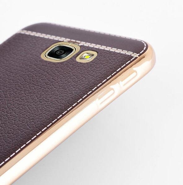 Galaxy A7 2017 Slim Bumper with back TPU Leather soft Case