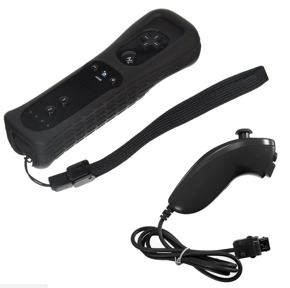 Wii Controller Nunchuck Remote Controller And Nunchuck + Silicon Case