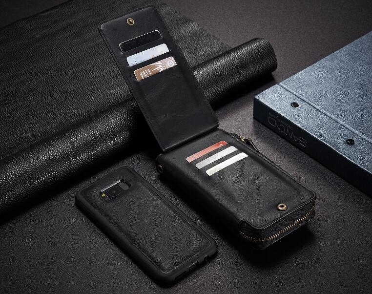 Samsung Galaxy S8 retro wallet Leather Zip case detachable Samsung Galaxy S8 retro wallet Leather Zip case detachable
