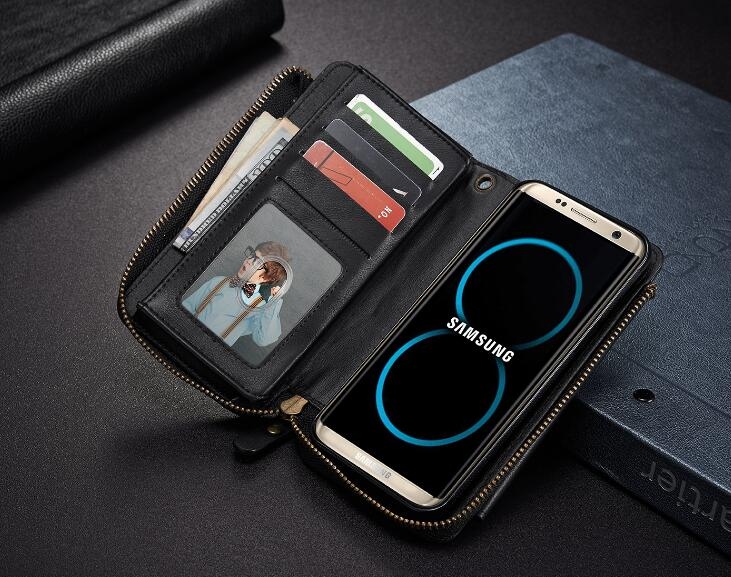 Samsung Galaxy S8 retro wallet Leather Zip case detachable Samsung Galaxy S8 retro wallet Leather Zip case detachable