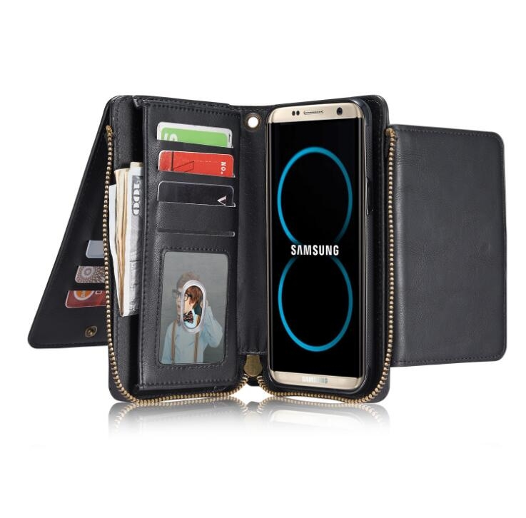 Samsung Galaxy S8 retro wallet Leather Zip case detachable Samsung Galaxy S8 retro wallet Leather Zip case detachable