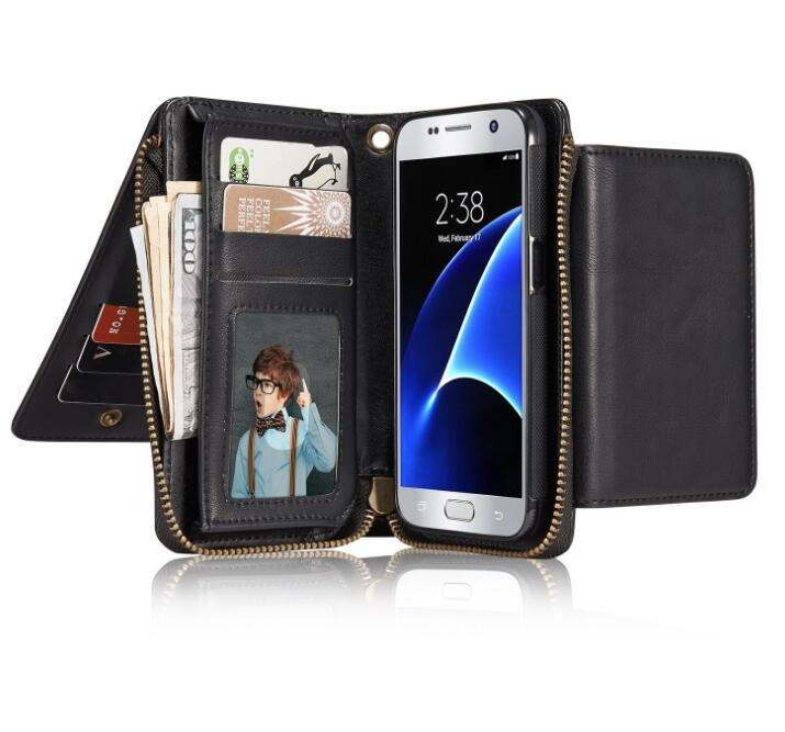 Samsung Galaxy S7 Edge retro wallet Leather Zip case detachable Samsung Galaxy S7 Edge retro wallet Leather Zip case detachable