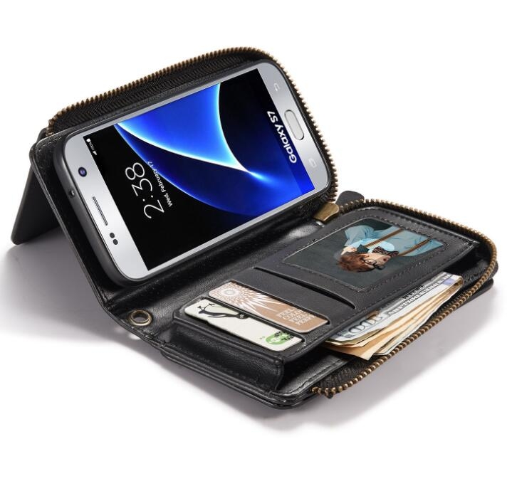Samsung Galaxy S7 Edge retro wallet Leather Zip case detachable Samsung Galaxy S7 Edge retro wallet Leather Zip case detachable