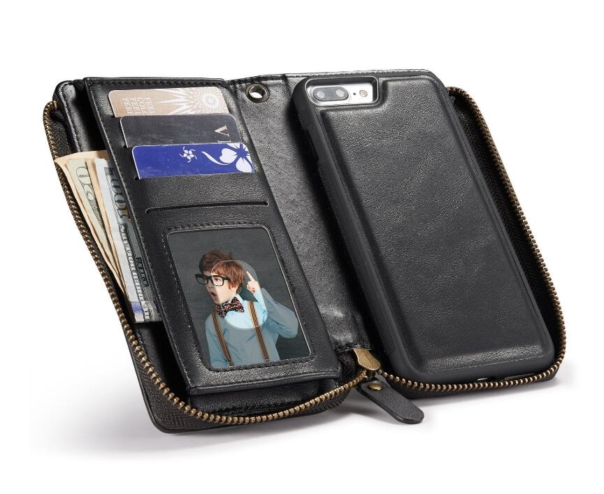 iPhone 7 Plus retro wallet Leather Zip case detachable iPhone 7 Plus retro wallet Leather Zip case detachable