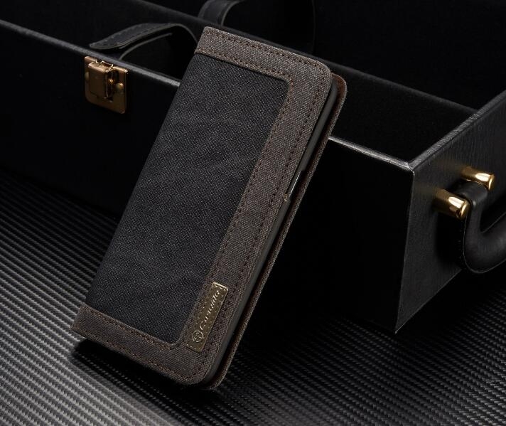 Galaxy S8 contrast denim folio wallet case magnetic closure