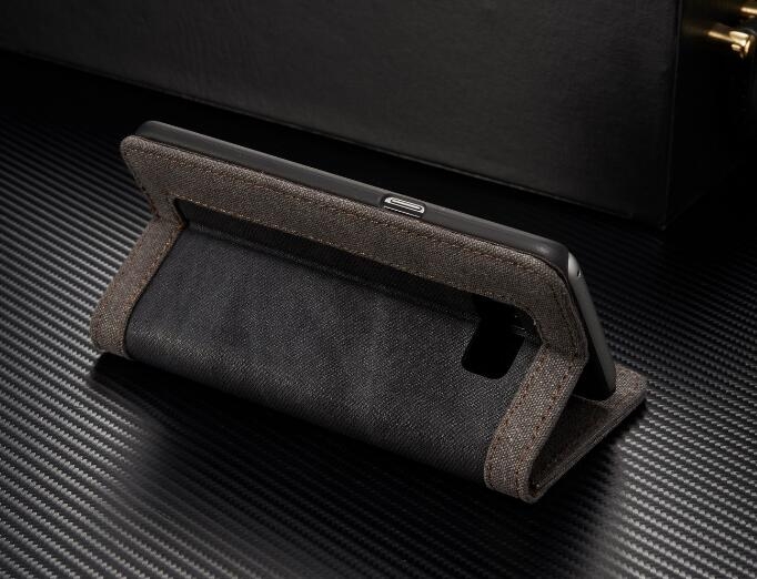 Galaxy S8 contrast denim folio wallet case magnetic closure