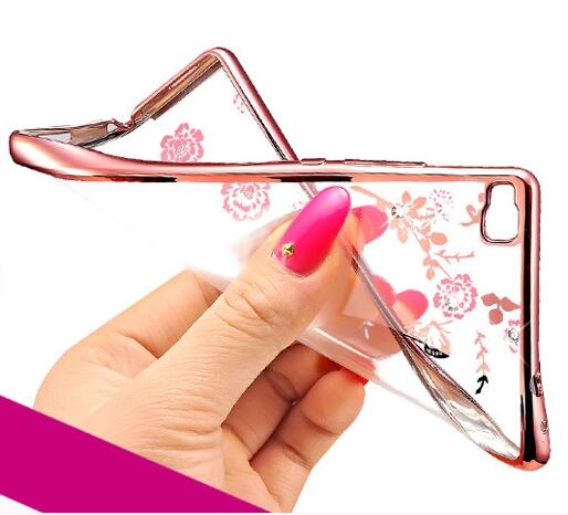 Huawei P8 LITE soft gel tpu case luxury bling shiny floral case Huawei P8 LITE soft gel tpu case luxury bling shiny floral case