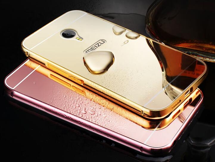 MEIZU M5 Note case Slim Metal bumper with mirror back cover case