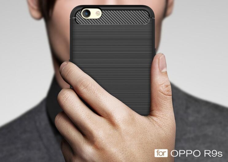 Oppo R9S case impact proof rugged case with carbon fiber