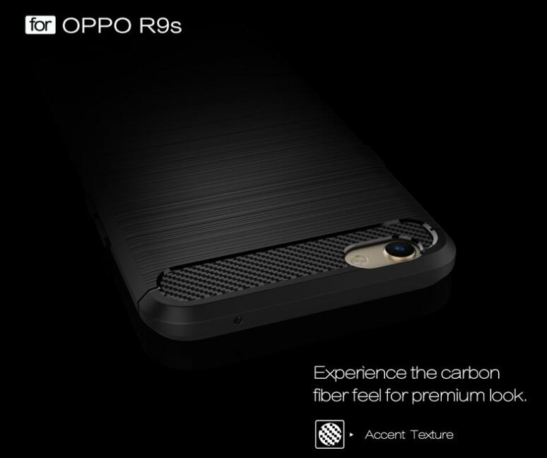 Oppo R9S case impact proof rugged case with carbon fiber