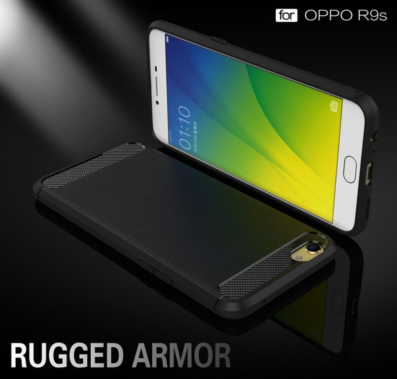 Oppo R9S case impact proof rugged case with carbon fiber