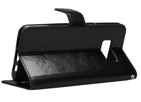 Galaxy S8 Vintage Fine Leather Wallet Case - Black