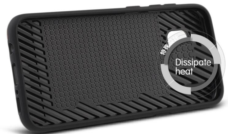 Galaxy S8 impact proof hybrid case card clip Brushed Metal Texture