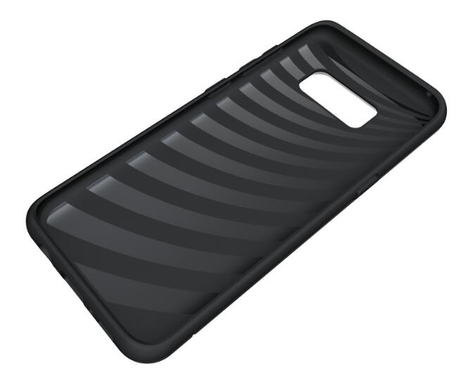 Galaxy S8 plus impact proof hybrid case card clip Brushed Metal Texture