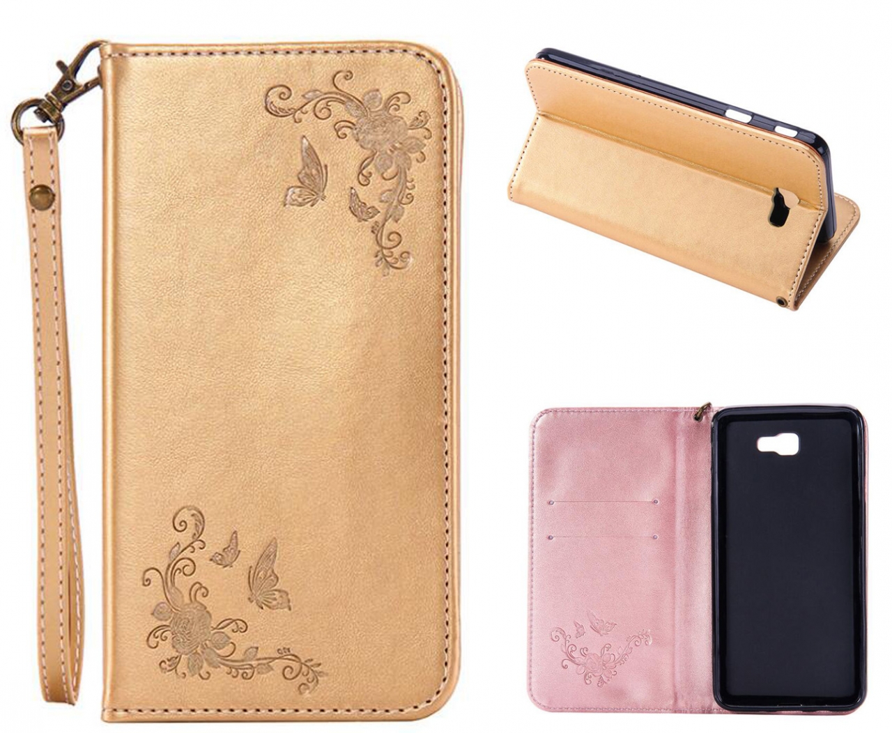 Xiaomi Redmi 4A Premium Leather Embossing wallet Folio case