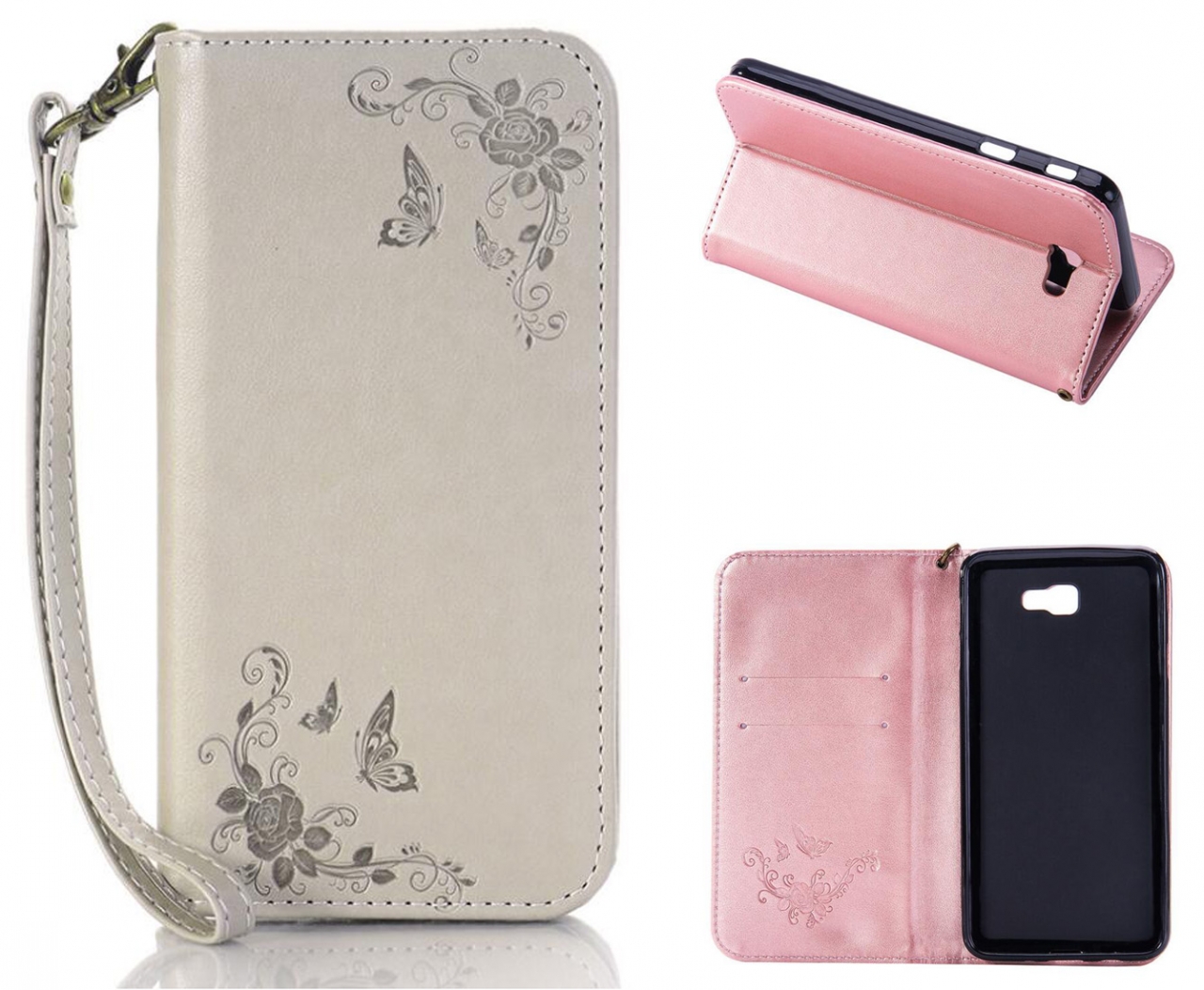 Xiaomi Redmi 4A Premium Leather Embossing wallet Folio case