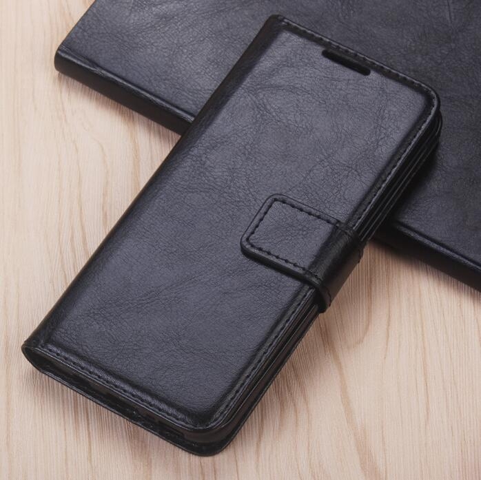 Galaxy S8 Plus Vintage Fine Leather Wallet Case - Black