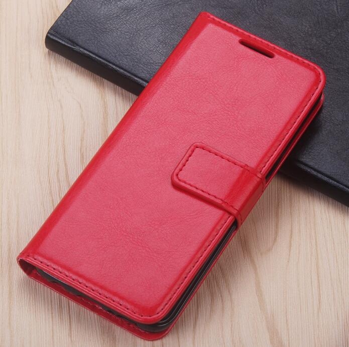 Galaxy S8 Plus Vintage Fine Leather Wallet Case - Red