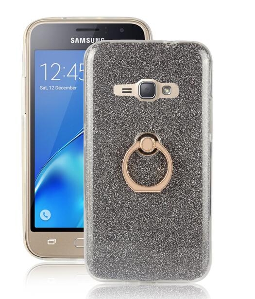 Galaxy J1 2016 Soft tpu Bling Kickstand Case with Ring Rotary Metal Mount